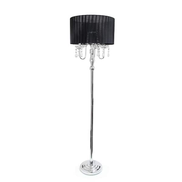 Elegant Designs 61 5 In Trendy, Chandelier Floor Lamp Black