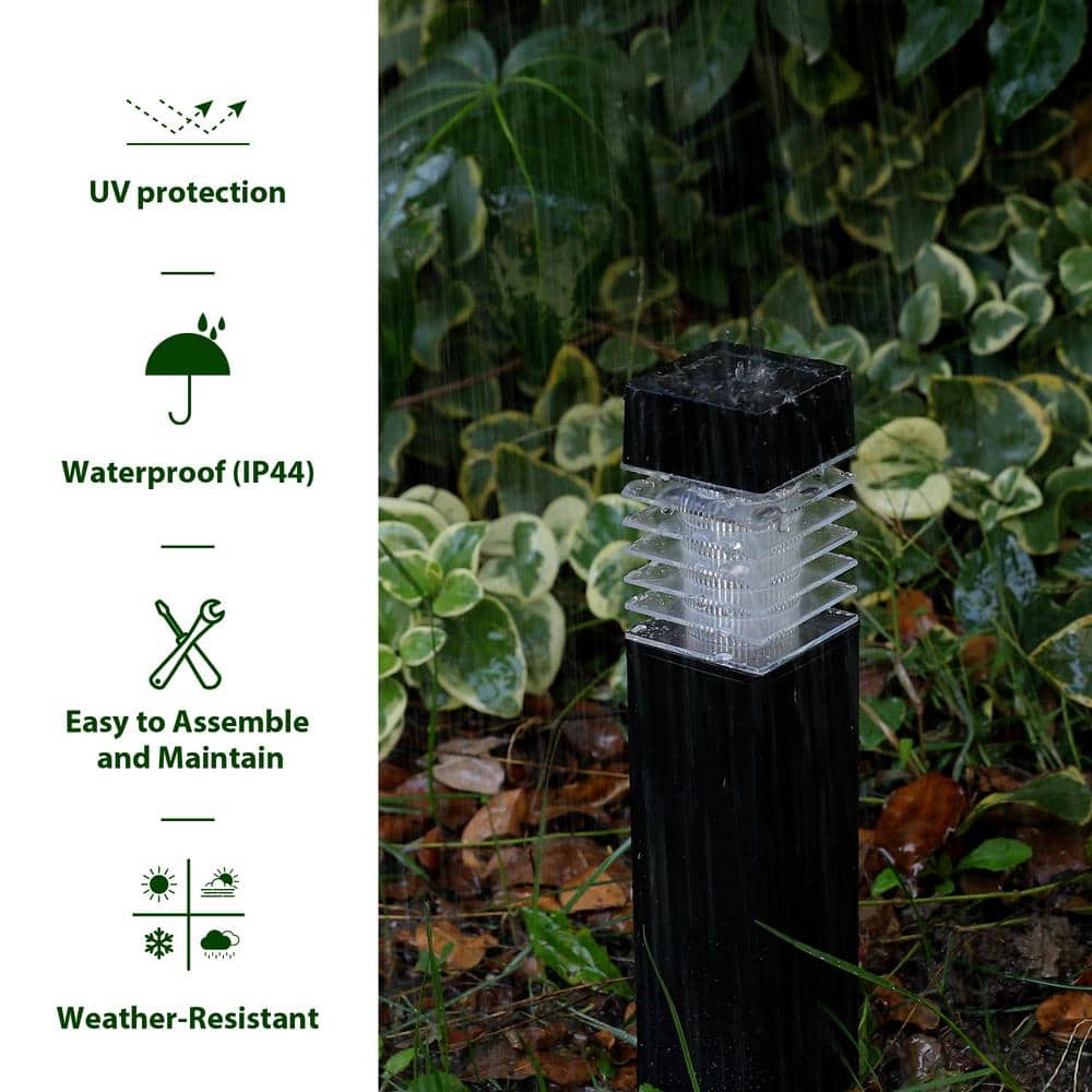 Black LED Dusk to Dawn Pathway Light Set of Six