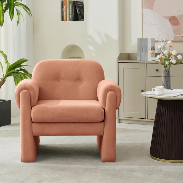 JEAREY Downy Fluffy Cloud Upholstered Accent Chair, Armchair for Bedroom Reception Area Reading Room Living Room in Dark Orange