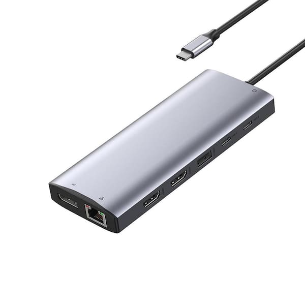 Lukyamzn USB C Docking Station 14-in-1 with 3 Monitors Support, 4K@60Hz HDMI, 8K DP, 100W PD, RJ45, Audio, Windows Laptop Hub