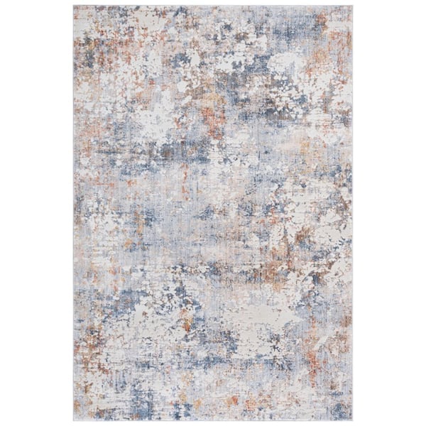 Scarlett 8 ft. x 10 ft. Blue/Ivory Rust Abstract Distressed Area Rug