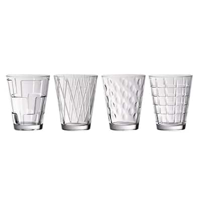 Dressed Up 4-Piece Glass Tumbler Set Assorted Designs