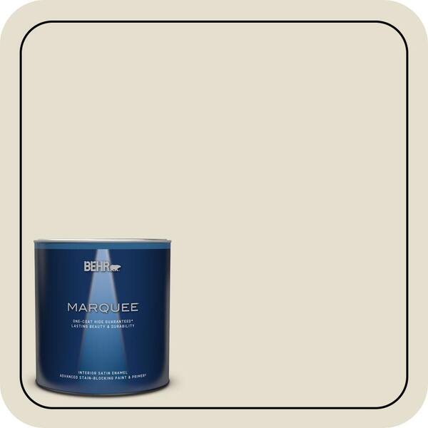 BEHR MARQUEE 1 qt. #GR-W12 Confident White Satin Enamel Interior Paint & Primer
