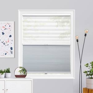 Montana Cut-to-Size Snowfall Cordless Day 'N Night Privacy Blackout Polyester Cellular Shades 35.5 in. W x 64 in. L