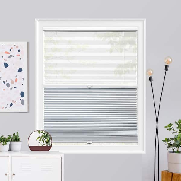 Cut-to-Size Montana Snowfall Cordless Day 'N Night Privacy Blackout Polyester Cellular Shades 71.25 in. W x 48 in. L