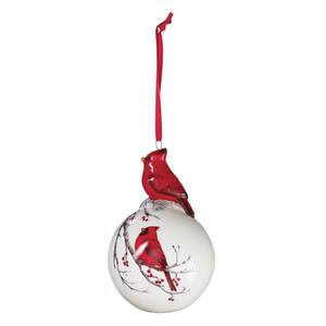 4.5" Cardinal Ball Ornament