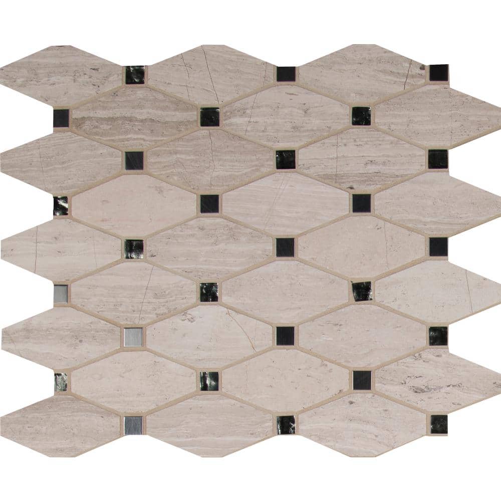 Weathered Dune Elongated Octagon 12.25 in. x 15.25 in. Textured Glass Metal Look Wall Tile (11 sq. ft./Case) price history on PriceWatchPro