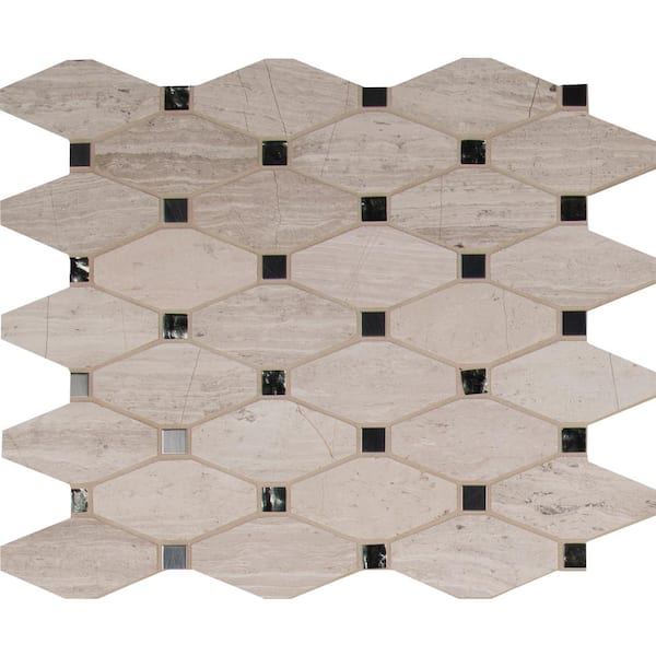 MSI Weathered Dune Elongated Octagon 12.25 in. x 15.25 in. Textured Glass Metal Look Wall Tile (11 sq. ft./Case)