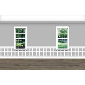 WAINSCOTKIT016-32WHW . 75 in. D x 32 in. W x 92 in. L Unfinished Aspen Wood Hayden Wainscot Kit Panel Moulding