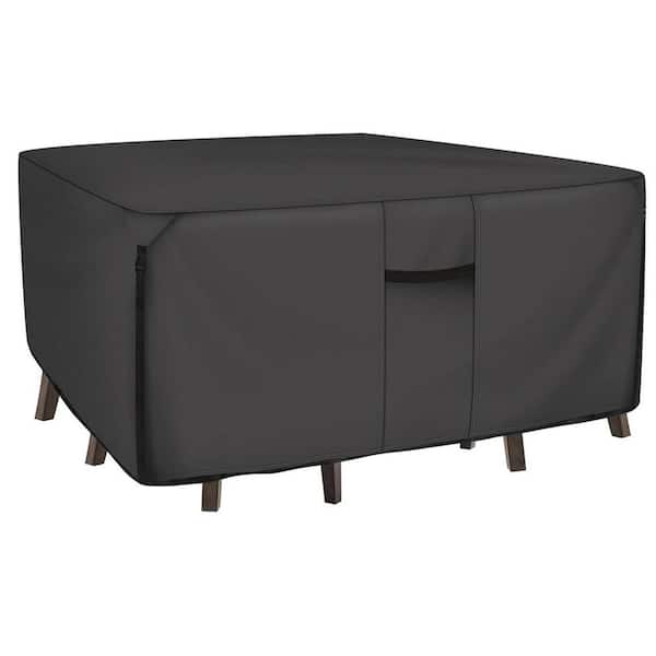 106 Inch Black Heavy Duty Square Patio Table and Chair Cover - Waterproof Outdoor Furniture Cover