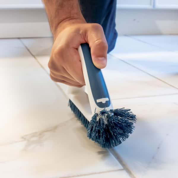 Tile and Grout Brush with Unique Cushioned Grip 