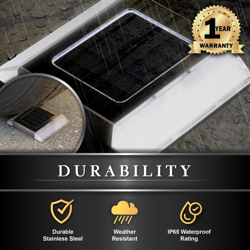 Stainless Steel Solar LED Pathway Lights Multipack