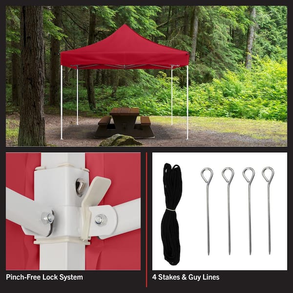 Stalwart 10 ft. x 10 ft. Canopy Tent in Red 80-14-R - The