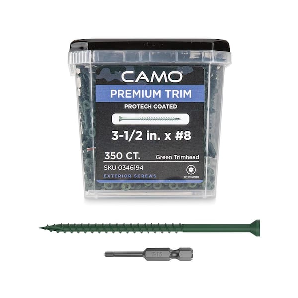 CAMO 3-1/2 in. #8 ProTech Green Premium Star Drive Trim Screws (350-Count)