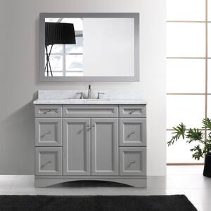 48 in. W x 22 in. D x 35.4 in. H Bath Vanity in Gray with White Top and Basin