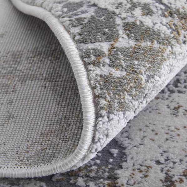 2 X 3 Gray, Silver Abstract Area Rug