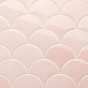 Beta Rose 2.44 in. x 5 in. Scallop Polished Ceramic Wall Tile (4.06 sq. ft./Case)
