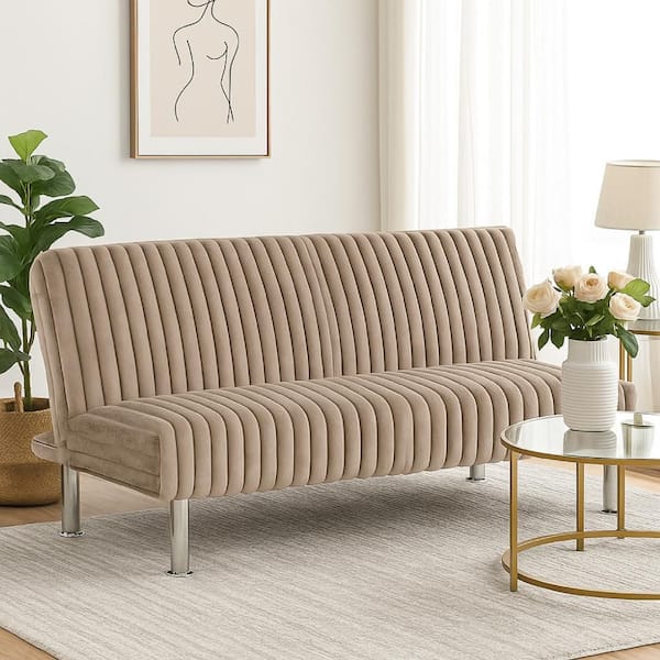 29 in. Taupe Fabric Full Size Sofa Bed