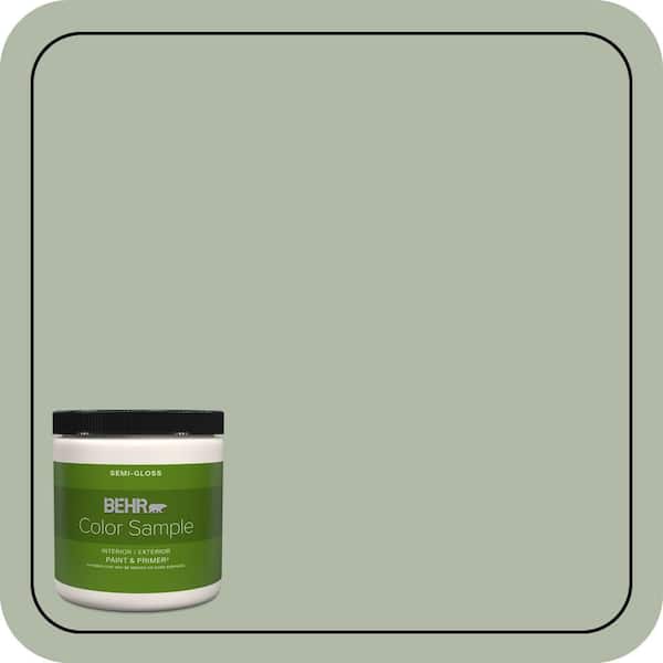 BEHR PREMIUM PLUS 8 oz. #N390-3 Jojoba Semi-Gloss Interior/Exterior Paint & Primer Color Sample