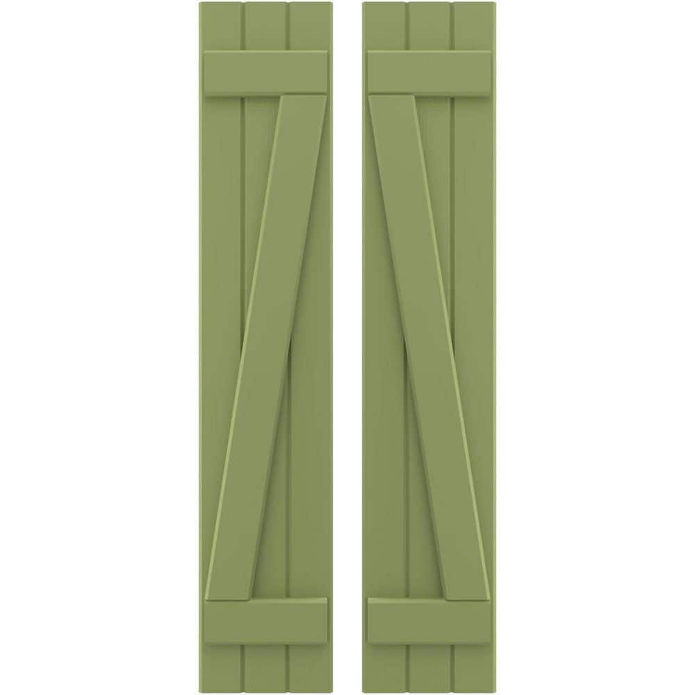 10-1/2-in W x 41-in H Americraft 3 Board Exterior Real Wood Joined Board and Batten Shutters w/Z-Bar Moss Green price history on PriceWatchPro