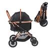 SKYSHALO Pet Stroller, 4 Wheels Dog Stroller Rotate with Brakes, 66 lbs. Weight Capacity, Puppy Stroller with Detachable Carrier CWTCCGK4QDHDT793EV0-250327