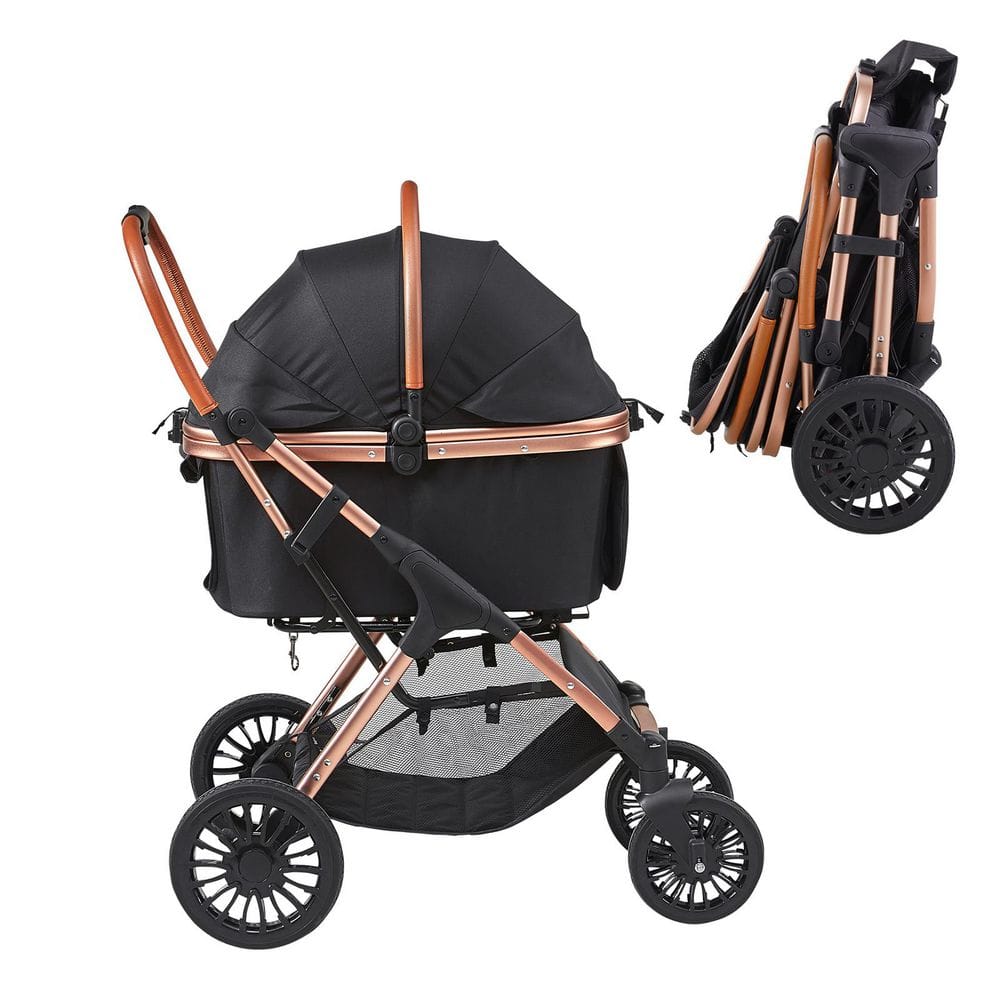 Pet Stroller, 4 Wheels Dog Stroller Rotate with Brakes, 66 lbs. Weight Capacity, Puppy Stroller with Detachable Carrier price history on PriceWatchPro