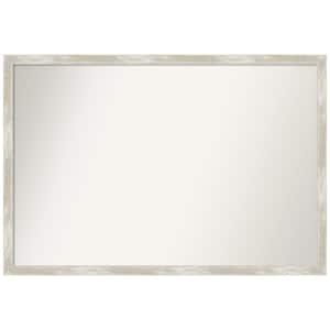 Crackled Metallic Narrow 38 in. x 26 in. Non-Beveled Classic Rectangle Framed Wall Mirror in Silver