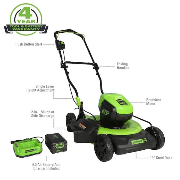 BLACK & DECKER 36-Volt 19-in Cordless Electric Lawn Mower at