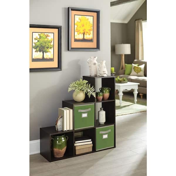 36 in. H x 36 in. W x 12 in. D Espresso Wood Look 6-Cube Storage Organizer