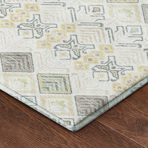 Mayfield Premium Machine Washable Abstract AMF2487 Ivory 10 ft. x 14 ft. Area Rug
