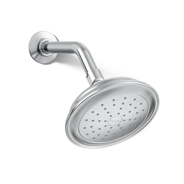 Artifacts 1-Spray 6 in. Single Wall Mount Fixed Shower Head in Polished Chrome
