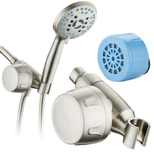 Advanced Shower Filter for All Hand Showers, KDF Filtration, On and Off Filtration Modes with Built-In Bracket in Nickel