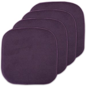 Honeycomb Memory Foam Square 16 in. W x 16 in. D Non-Slip Back Chair Cushion, Eggplant (4-Pack)