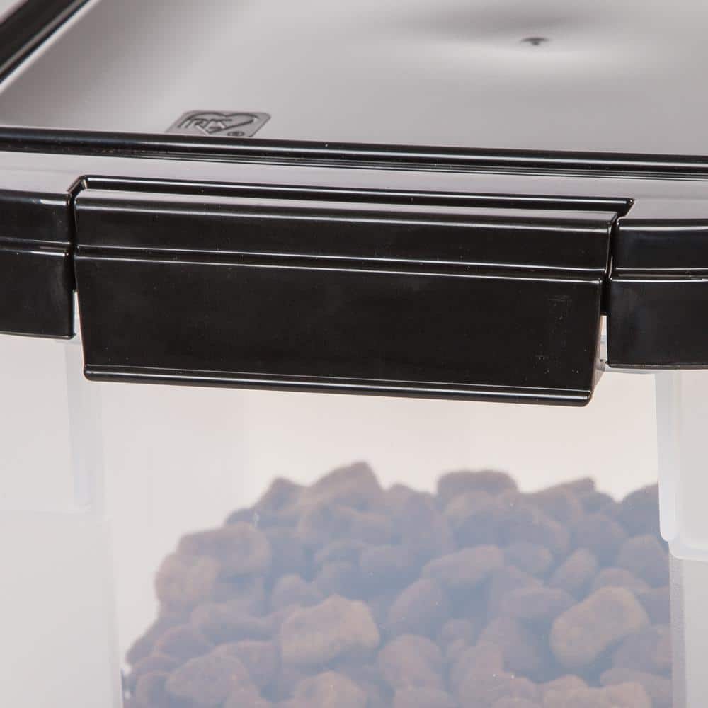 160 oz Clear & Black Airtight Pet Food Storage Container