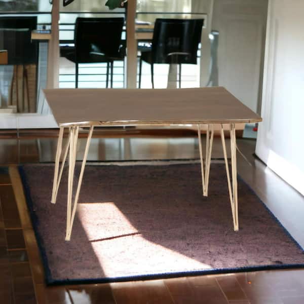 Brown Wood 48 in. 4 Legs Dining Table Seats 4