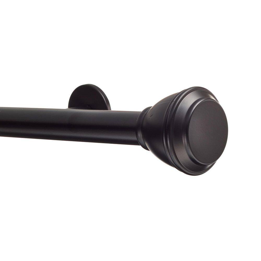Tekno Pro 84 in. Non Adjustable 1.125 in. Diameter Decorative Traverse Curtain Rod with Blaze Finial in Black price history on PriceWatchPro