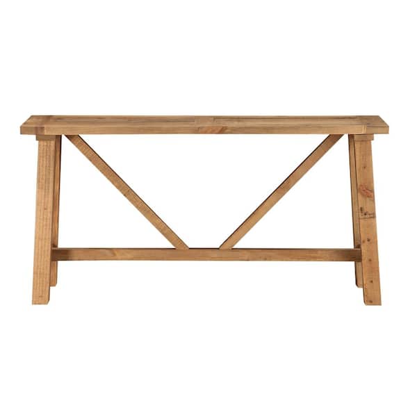 Unbranded Harby 59 in. Rustic Tawny Standard Rectangle Wood Console Table