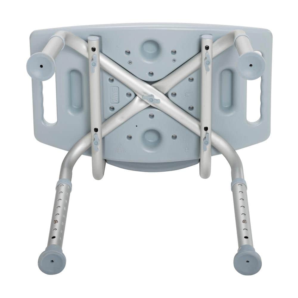 Gray Adjustable Aluminum Safety Shower Chair with Back