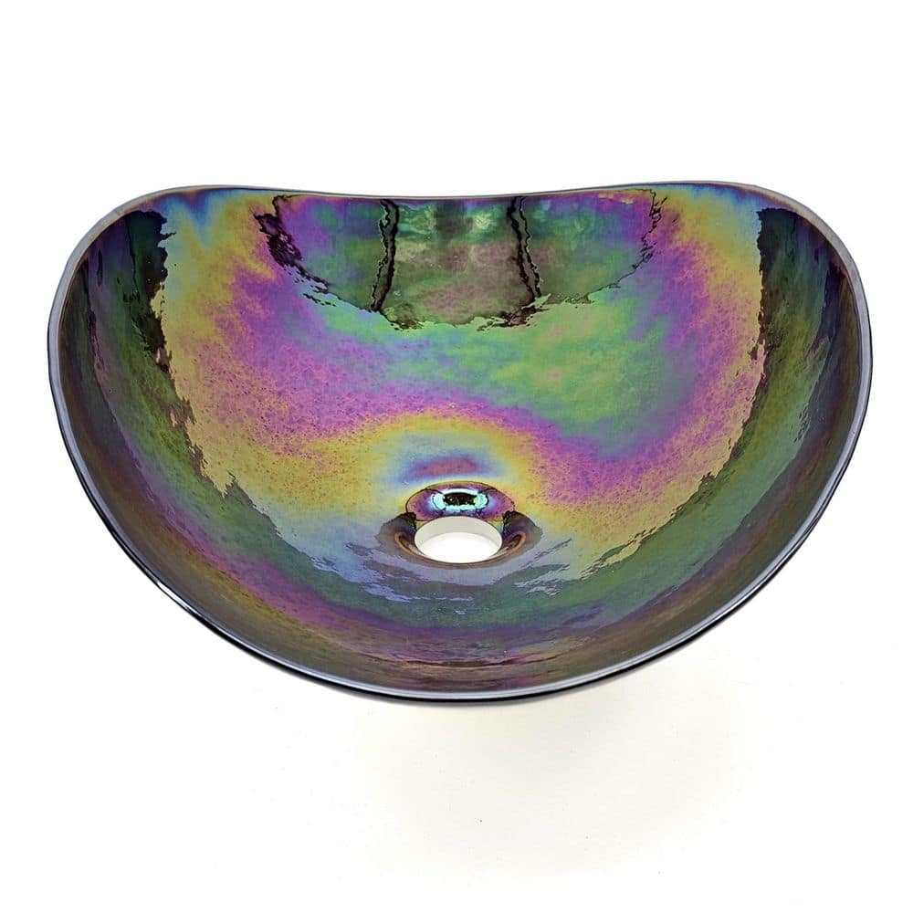 Chestnut Brown Murano Glass Oval Above-Counter Bathroom Sink
