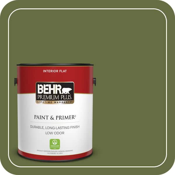 BEHR PREMIUM PLUS 1 gal. #MQ6-62 Coconut Grove Flat Low Odor Interior Paint & Primer