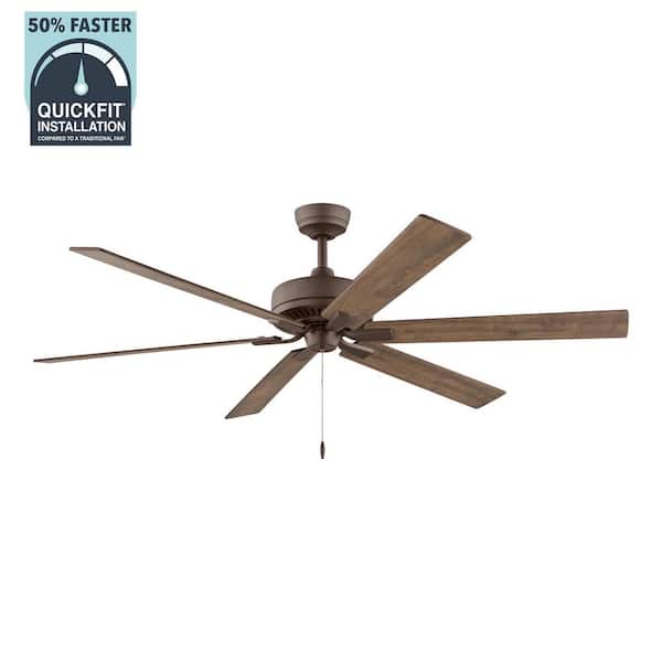 Hampton Bay Dalton 60 in. Indoor/Covered Outdoor DC Motor Flat Bronze Ceiling Fan