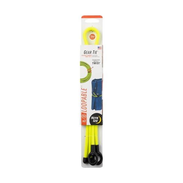 Nite Ize 24 in. Neon Yellow Gear Tie Loopable (2-Pack)