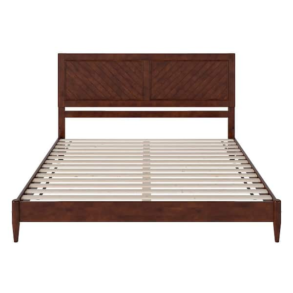 AFI Berkshire Walnut Brown Solid Wood Frame King Low Profile Platform ...