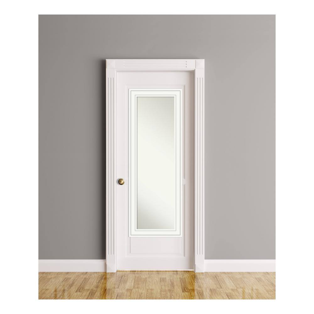 Large Rectangle White Contemporary Mirror (53.13 in. H x 19.13 in. W)