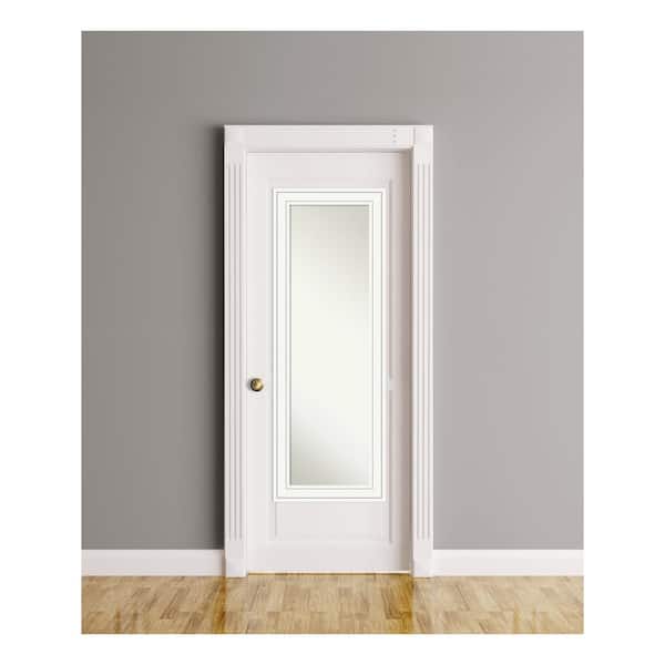 Amanti Art Large Rectangle White Contemporary Mirror (53.13 in. H x 19.13 in. W)