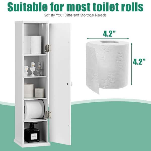 Nestl Small Bathroom Storage Cabinet with 2 Doors & 3 Shelves, Toilet Paper  Storage Stand, Narrow Bathroom Organizer for Towel Storage & Toilet Paper