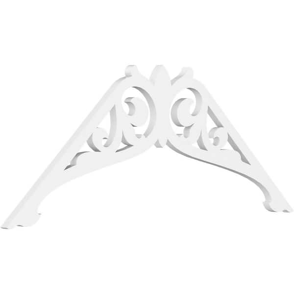Ekena Millwork 1 in. x 48 in. x 22 in. (11/12) Pitch Carrillo Gable Pediment Architectural Grade PVC Moulding