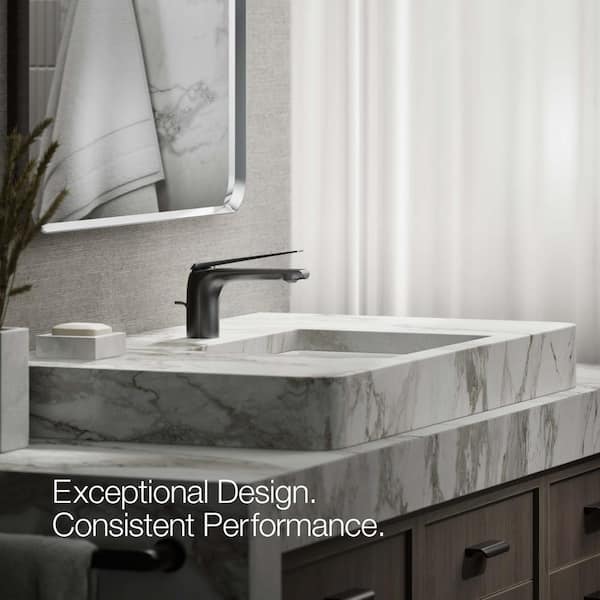 KOHLER Avid Single-Handle Single Hole 1.2 GPM Bathroom Faucet in Matte Black