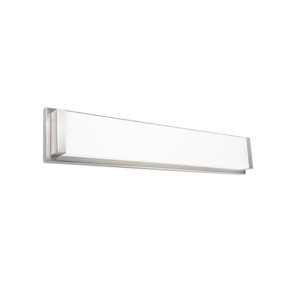WAC LIMITED Metro 27 in. 3000K Brushed Nickel ENERGY STAR LED Vanity Light Bar and Wall Sconce