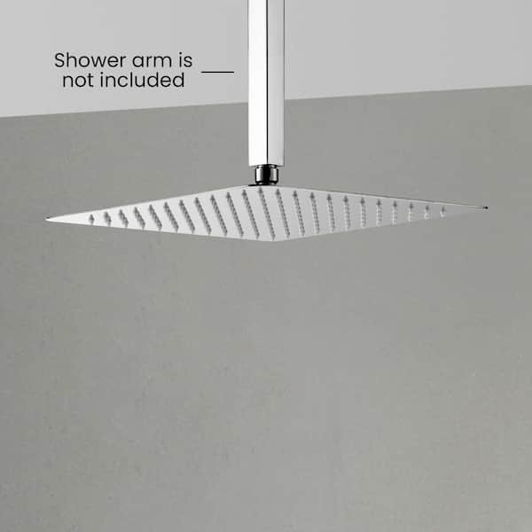 3-Spray Patterns with 1.75 GPM 12 in. Wall Mount Mist, Rain Fixed Shower Head with Pressure Balance in Chrome